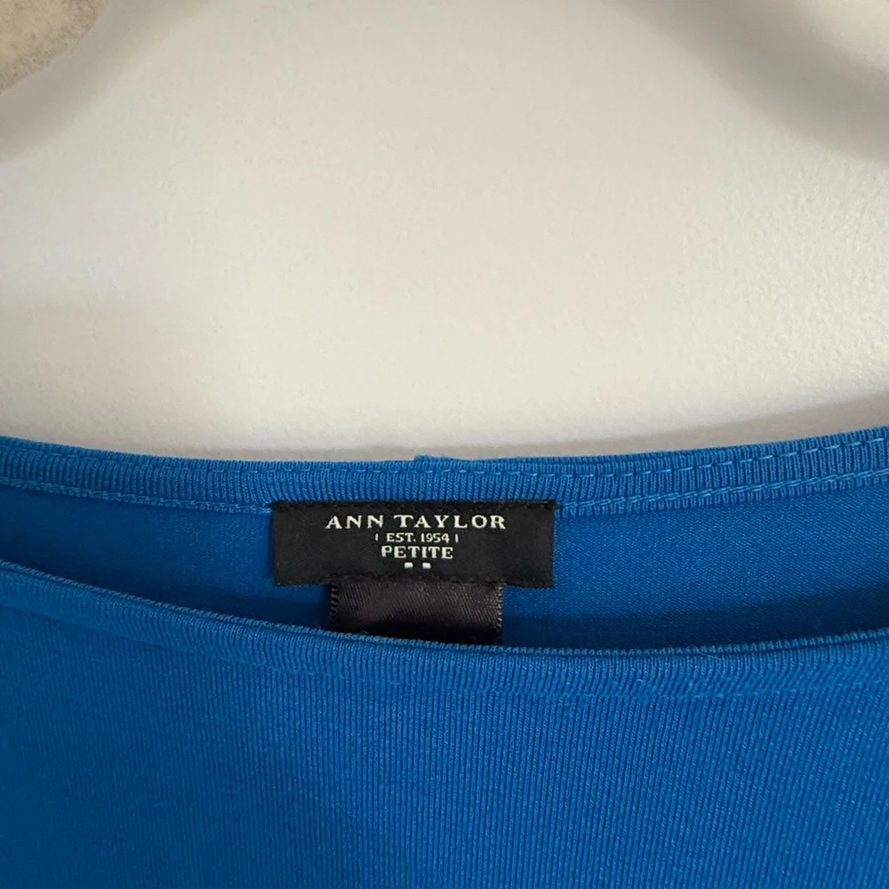 Ann Taylor Factory Blue Tie-Waist Midi Dress - Picture 3 of 3